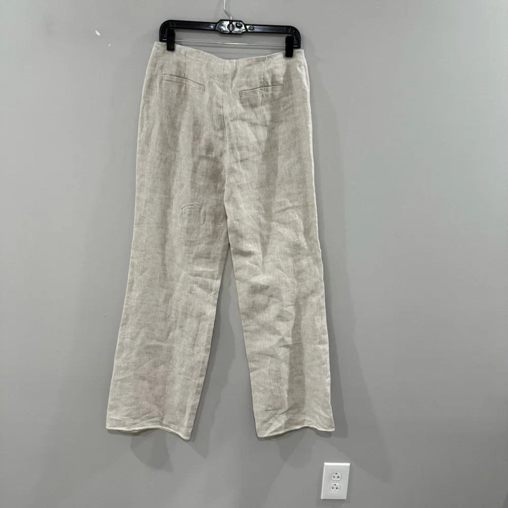Reformation Pants Alex Linen Wide Leg in Oatmeal